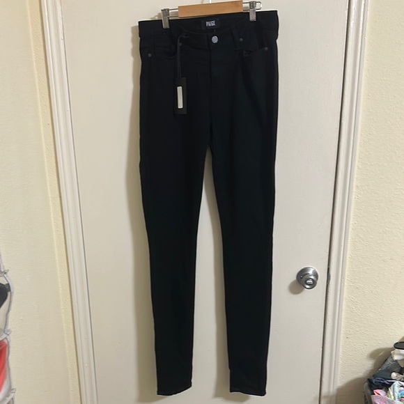 NWT Paige Black Ultra Skinny Transcend Jeans size 31 - Picture 1 of 7
